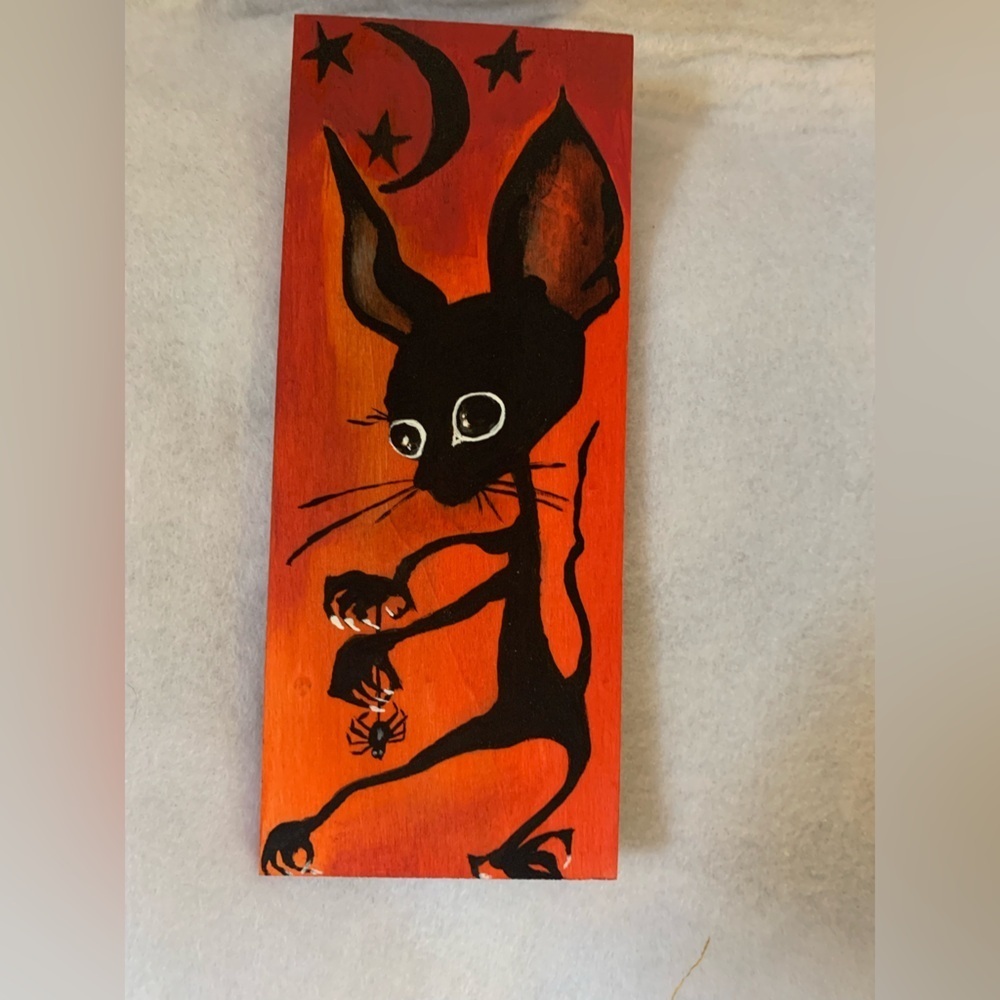 Chihuahua Skeleton Hand Painted on Wood